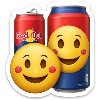 Smiley Emoji with redbull sticker