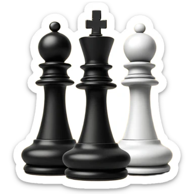 black and white chess figures sticker