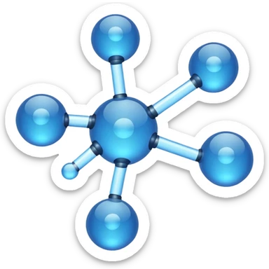 blue chemical molecule sticker