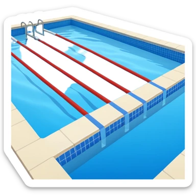Lap swimming pool with lane lines sticker