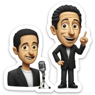 standup comedian with mic Gad Elmaleh sticker