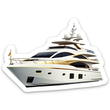 Luxury Yacht - Azimut 72 (Model Year: 2020) (Iconic colour: White with gold trim) sticker