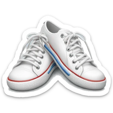 untied shoe laces on a whit shoe sticker