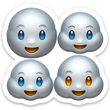 emoji chat burbulas juodai baltas su mettalic efektu sticker