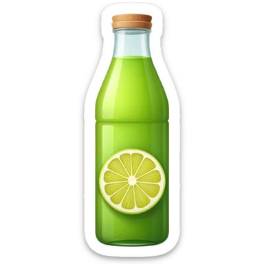 Bottle green lemon juice sticker