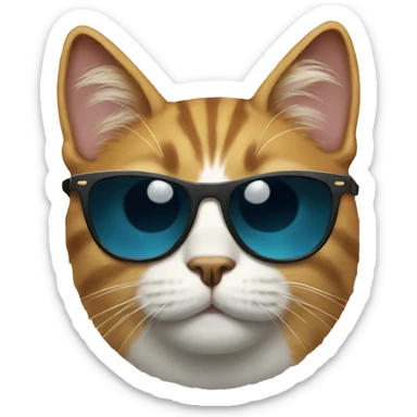 Cat with sunglasses sticker