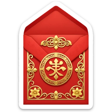 chinese new year red envelope standing view sticker