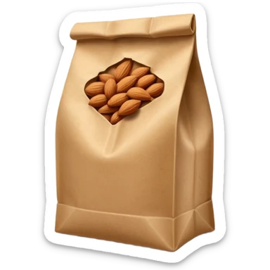 roasted almonds in paper bag sticker