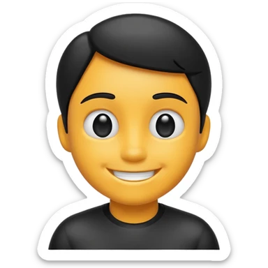 tiny black cartoon figure smiling minimal details sticker