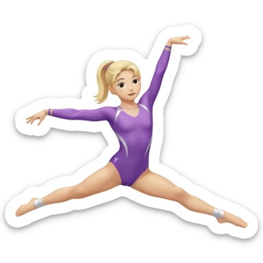 girl gymnast with blonde hair, dynamic pose sticker