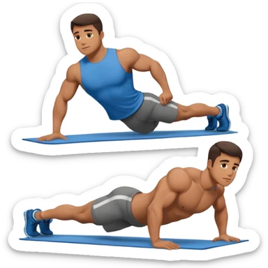 guy workout abs shirt on and plank sticker