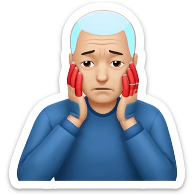 Bald man doing facepalm gesture sticker