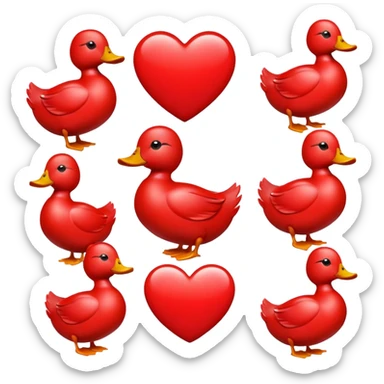 Love heart duck sticker