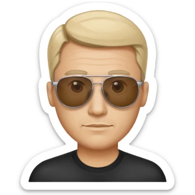 Combover haircut with sunglasses sticker