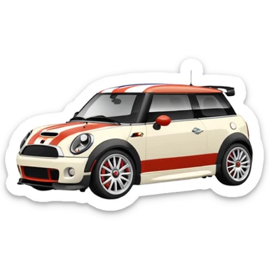 mini cooper R56 papper white JCW tricolor cat sticker