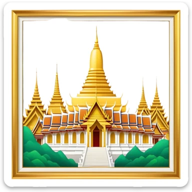 Grand Palace Bangkok Landmark Emoji – Featuring golden spires, Thai architecture, and the Emerald Buddha Temple. sticker