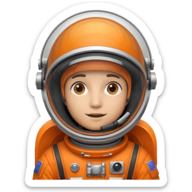 Engineer in an orange astronaut suit sticker