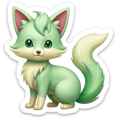 Green Translucent Elegant Skitty-Ninetales-Fakémon sticker