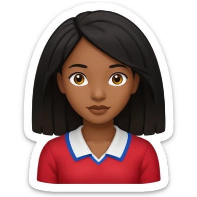 Haitian Jamaican girl with medium black hair sticker