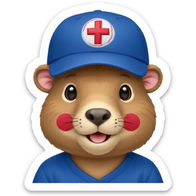 Capibara with a cruz azul cap sticker