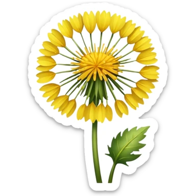 Yellow dandelion flower sticker