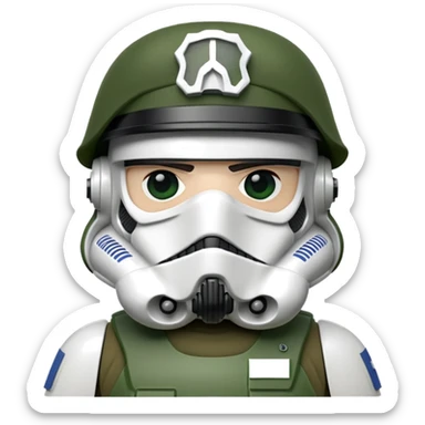 Stormtrooper wearing green beret sticker