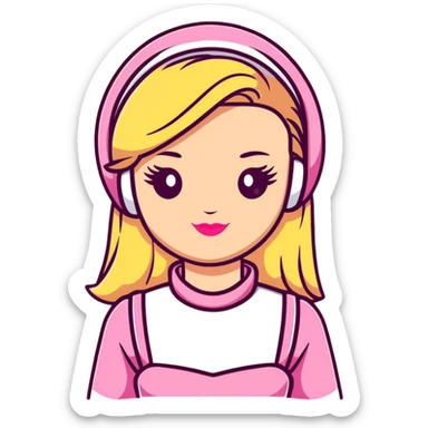 Barbie doll on vacation sticker