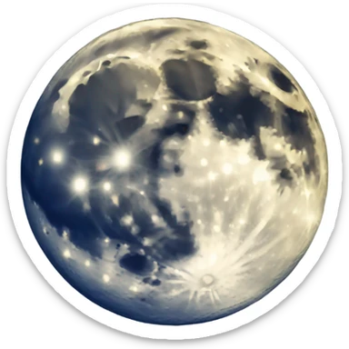 moon on the sky background sticker