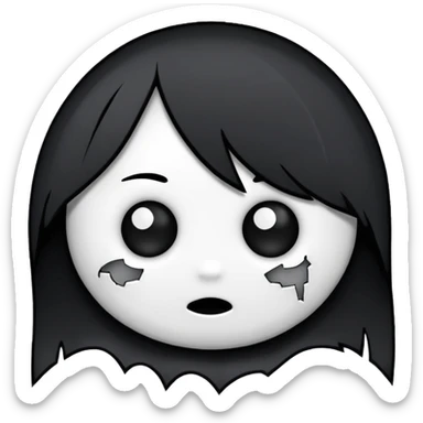 emo banner with stitched patch, cute, expressive, minimal sticker