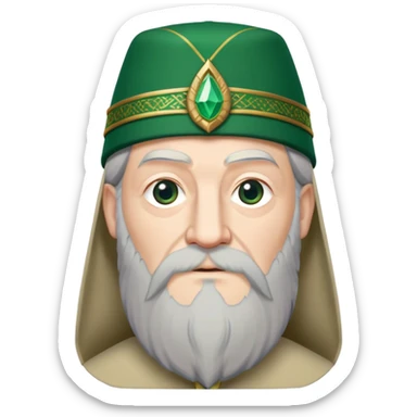 albus dumbledore from harry potter with green turkish fez hat and decorative motifs, no gem sticker