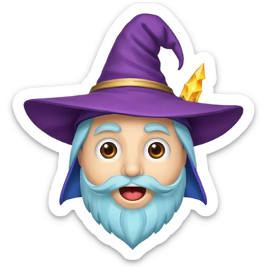 chatty wizard hat with friendly face and open mouth sticker