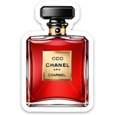 red elegant COCO CHANEL perfume sticker