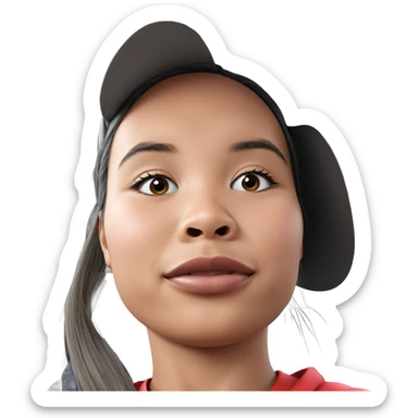girl in hat portrait sticker