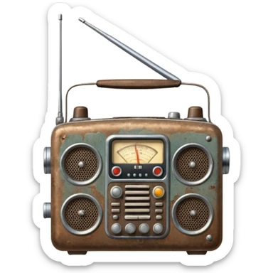 radio over a mountain sticker