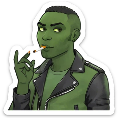 A black guy smoking a cigarette  sticker