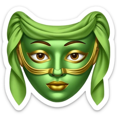 Green pistachio color green silk mask sticker