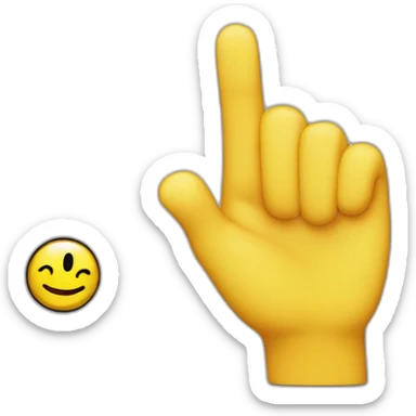 index finger pointing up with a smiley face next to it sticker