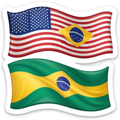 A Brazil Flag Mixed With USA Flag sticker