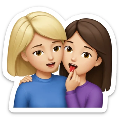 blond girl biting brunette girls neck sticker