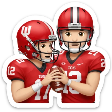 college football players helmets red  sticker