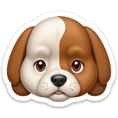 Frowning brown and white dog  sticker