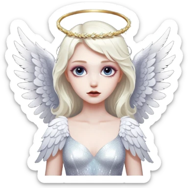 Glitter fallen angel sticker