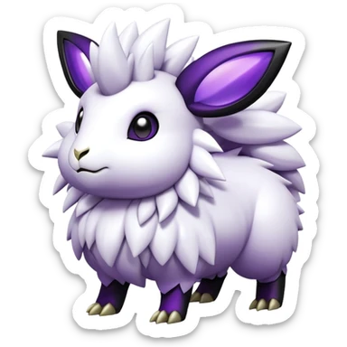Shiny Edgy Gothic Futuristic Shaymin-Mareep-Hybrid (Full body) sticker