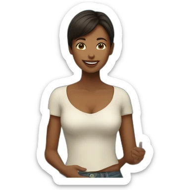 woman holding melons sticker