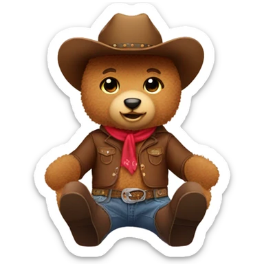 Teddy bear wearing cowgirl boots sticker