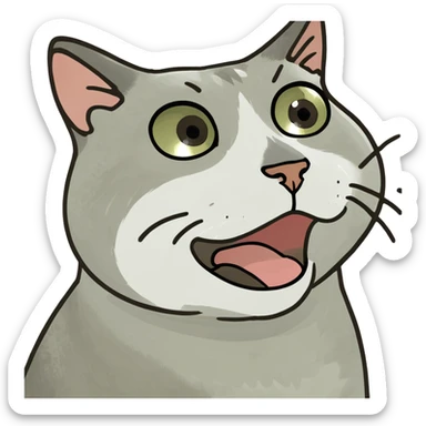 cat making a funny face meme style sticker