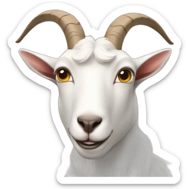 A goat with a dog's face sticker