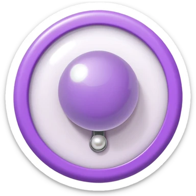 lilac push pin for office wall notes with pearl in the middle sticker