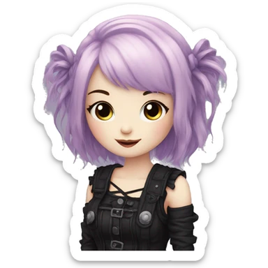Cute Blushing Kawaii Petite Gothic Emo Lady sticker