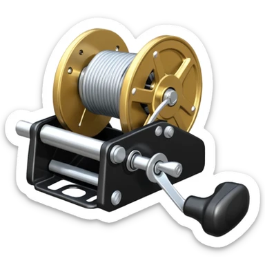 a black and silver Antal 48 2-Speed Self-Tailing Aluminium Winch sticker